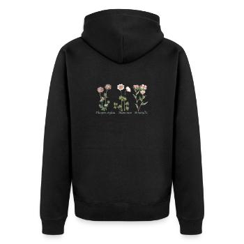 Botanische Illustration Botanical Illustration - Unisex Premium Bio Zip Hoodie - Schwarz - Hinten - Nico (187cm)