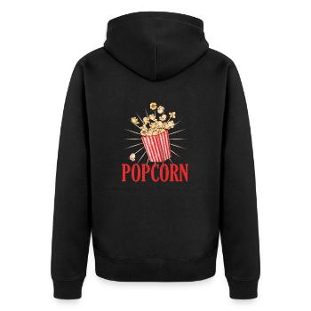 Popcorn Carnival Gift Idea Funny - Unisex Premium Organic Zip Hoodie - black - Back - Nico (187cm)