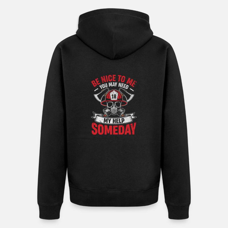 Héros de pompier style rétro - Veste à capuche bio Premium Unisexe - noir