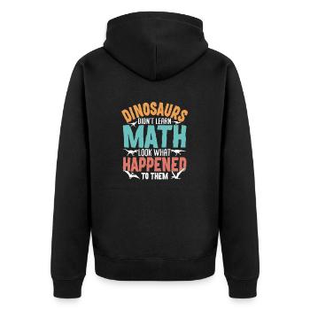 Conception de dinosaure mathématique amusante pour l’enseignant - Veste à capuche bio Premium Unisexe - noir - Dos - Nico (187cm)