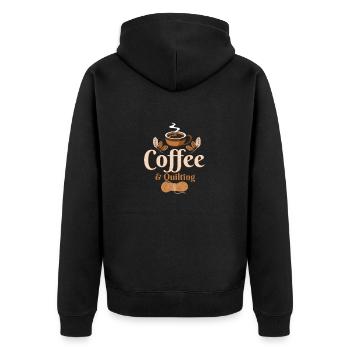 Coffee & Quilting Quilter Sewing - Unisex Premium Organic Zip Hoodie - black - Back - Nico (187cm)
