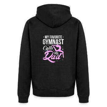 Mon gymnaste préféré m’appelle Dad Mat Sports - Veste à capuche bio Premium Unisexe - noir - Dos - Nico (187cm)
