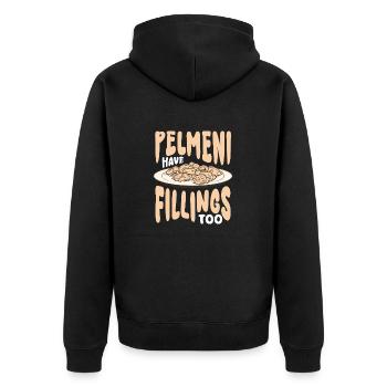 Pelmeni Have Filling Too Traditional Russian Food - Unisex Premium Bio Zip Hoodie - Schwarz - Hinten - Nico (187cm)