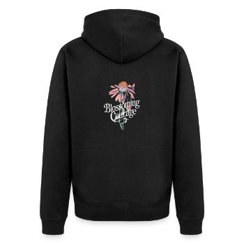 Floraison Courage Fleur inspirante Floraison - Veste à capuche bio Premium Unisexe - noir - Dos - Nico (187cm)