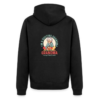 I'm A Quilting Grandma Quilter Sewing - Unisex Premium Organic Zip Hoodie - black - Back - Nico (187cm)