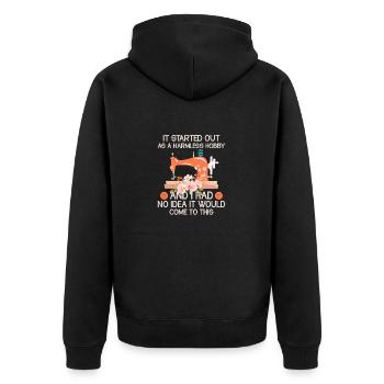 It Started Out As A Harmless Hobby Quilting Quilt - Unisex Premium Organic Zip Hoodie - black - Back - Nico (187cm)