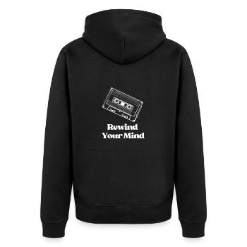Rewind Your Mind - Unisex Premium Organic Zip Hoodie - black - Back - Nico (187cm)