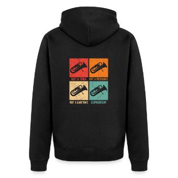 Euphonium – No tuba, no trombone - Unisex Premium Organic Zip Hoodie - black - Back - Nico (187cm)