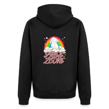 Kein Osterfest free zone - Unisex Premium Bio Zip Hoodie - Schwarz - Hinten - Nico (187cm)