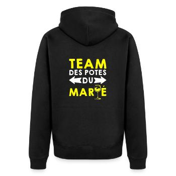 TEAM DES POTES DU MARIÉ EVG FUTUR MARIÉ ÉQUIPE - Veste à capuche bio Premium Unisexe - noir - Dos - Nico (187cm)