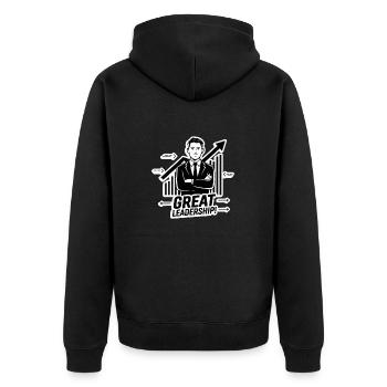 BOOS MAN - Unisex Premium Organic Zip Hoodie - black - Back - Nico (187cm)