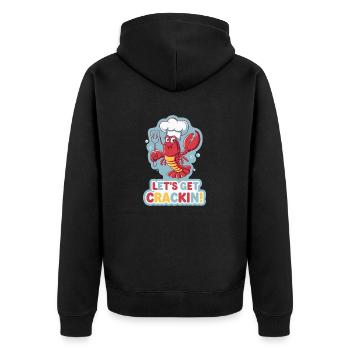 LASS UNS LOSLEGEN - Unisex Premium Bio Zip Hoodie - Schwarz - Hinten - Nico (187cm)
