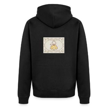 Vintage Floral Teekanne Illustration Vintage Flora - Unisex Premium Bio Zip Hoodie - Schwarz - Hinten - Nico (187cm)
