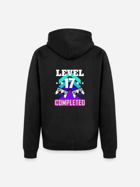 17 Birthday - Unisex Premium Organic Zip Hoodie - black
