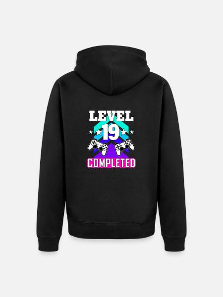 19 Birthday - Unisex Premium Organic Zip Hoodie - black