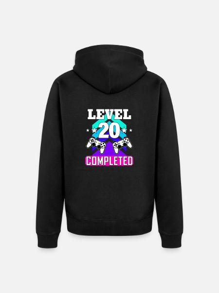 20th Birthday - Unisex Premium Organic Zip Hoodie - black
