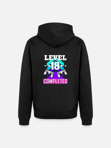 18 Birthday - Unisex Premium Organic Zip Hoodie - black