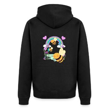 Enfants Enfant Arc-en-ciel Insecte Insecte Bébé - Veste à capuche bio Premium Unisexe - noir - Dos - Nico (187cm)
