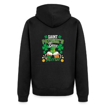 St-Patricks Team Équipe Saint Patrick Bière Trèfle - Veste à capuche bio Premium Unisexe - noir - Dos - Nico (187cm)