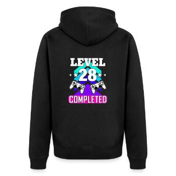 gaming birthday haha how funny - Unisex Premium Organic Zip Hoodie - black - Back - Nico (187cm)