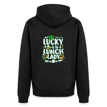 Chemise de la Saint-Patrick, chanceuse d’être une dame du déjeuner - Veste à capuche bio Premium Unisexe - noir - Dos - Nico (187cm)