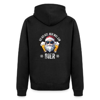 Noël Tout Artboard 1 Exemplaire 3 - Veste à capuche bio Premium Unisexe - noir - Dos - Nico (187cm)