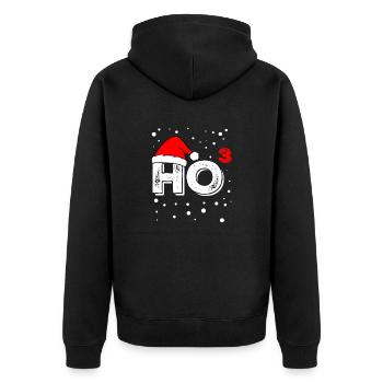 Ho to the power of 3 haha Artboard 1 - Unisex Premium Organic Zip Hoodie - black - Back - Nico (187cm)