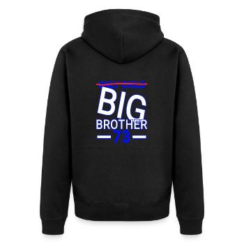 Brother 73 - Unisex Premium Organic Zip Hoodie - black - Back - Nico (187cm)