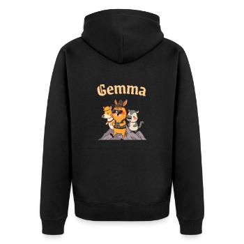 Bayrisch Wandern Spruch Gemma lustige Tiere - Unisex Premium Bio Zip Hoodie - Schwarz - Hinten - Nico (187cm)