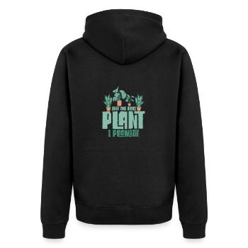 Just One More Plant I Promise Gardening Botanical - Unisex Premium Organic Zip Hoodie - black - Back - Nico (187cm)