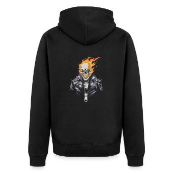 FEUER-SCHNECKE - Unisex Premium Bio Zip Hoodie - Schwarz - Hinten - Nico (187cm)