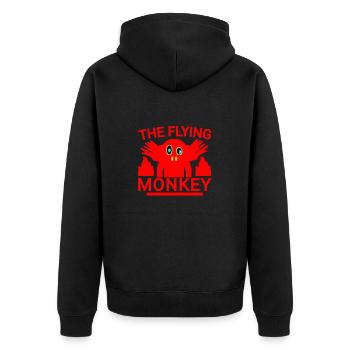 Flying monkey red - Unisex Premium Organic Zip Hoodie - black - Back - Nico (187cm)