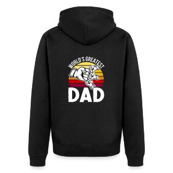 Famille PApa - Veste à capuche bio Premium Unisexe - noir - Dos - Nico (187cm)