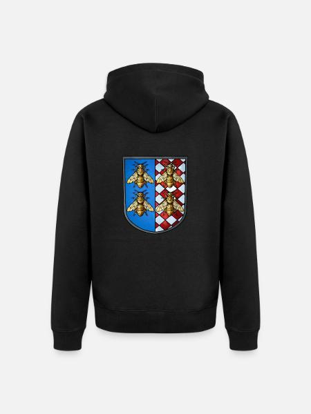 Wappen Bienen - Unisex Premium Bio Zip Hoodie - Schwarz