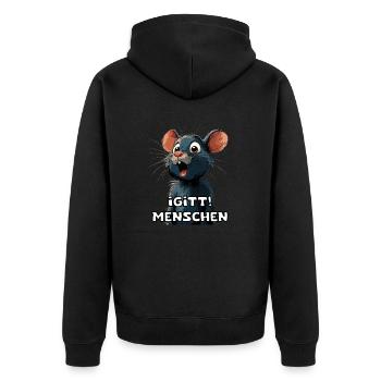 Funny Fun Article Office & Everyday Saying Satire - Unisex Premium Organic Zip Hoodie - black - Back - Nico (187cm)