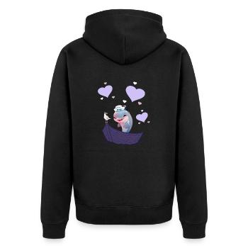 Dolphin Boat Fish Fish Kids Child - Unisex Premium Organic Zip Hoodie - black - Back - Nico (187cm)