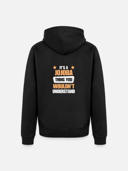 Jojoba makes everything better - Unisex Premium Organic Zip Hoodie - black