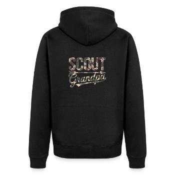 Scout Guide Scout Camping - Unisex Premium Organic Zip Hoodie - black - Back - Nico (187cm)