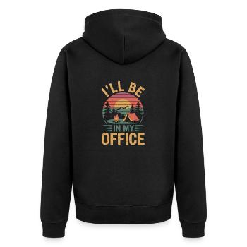 Scout Guide Scout Camping - Unisex Premium Organic Zip Hoodie - black - Back - Nico (187cm)
