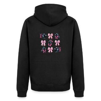 Coquette noeud corbeau corbeau oiseau fille maman rose - Veste à capuche bio Premium Unisexe - noir - Dos - Nico (187cm)