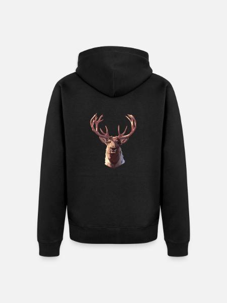 Reindeer Reindeer - Unisex Premium Organic Zip Hoodie - black