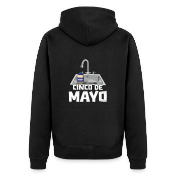 Cinco De Mayo Funny Washbasin Motif - Unisex Premium Organic Zip Hoodie - black - Back - Nico (187cm)