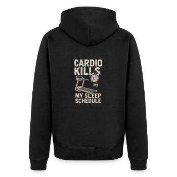 Morning Gym Entraînement matinal régulier Discipline - Veste à capuche bio Premium Unisexe - noir - Dos - Nico (187cm)