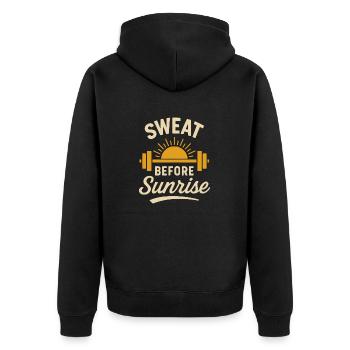 Morning Gym Entraînement matinal régulier Discipline - Veste à capuche bio Premium Unisexe - noir - Dos - Nico (187cm)