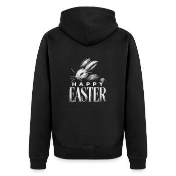 Lapin de Pâques Vintage Joyeuses Pâques Graphique - Veste à capuche bio Premium Unisexe - noir - Dos - Nico (187cm)