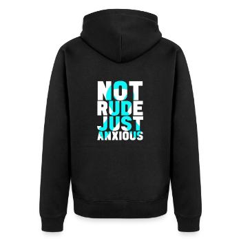 Trouble anxieux Trouble anxieux - Veste à capuche bio Premium Unisexe - noir - Dos - Nico (187cm)
