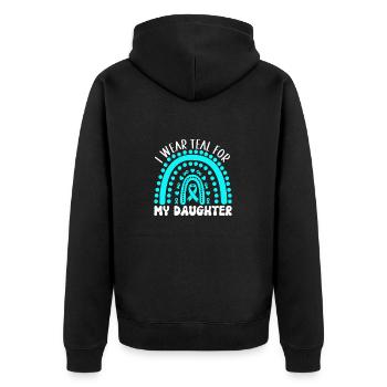 Anxiety disorder Anxiety disorder - Unisex Premium Organic Zip Hoodie - black - Back - Nico (187cm)