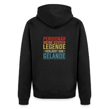 Rentner Opa Großvater Großpapa Großeltern - Unisex Premium Bio Zip Hoodie - Schwarz - Hinten - Nico (187cm)