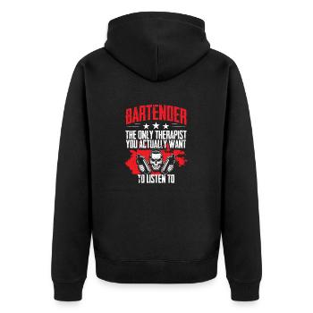 Bartender Barman Bartending Want To Listen To Listen To - Unisex Premium Organic Zip Hoodie - black - Back - Nico (187cm)