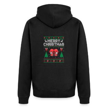 Noël Joyeux Noël Boxer Sports Force Athlète - Veste à capuche bio Premium Unisexe - noir - Dos - Nico (187cm)